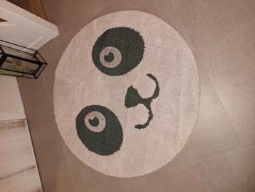 Kinderkamer vloerkleed tapijt Panda crème/zwart 120 cm rond beschikbaar voor biedingen