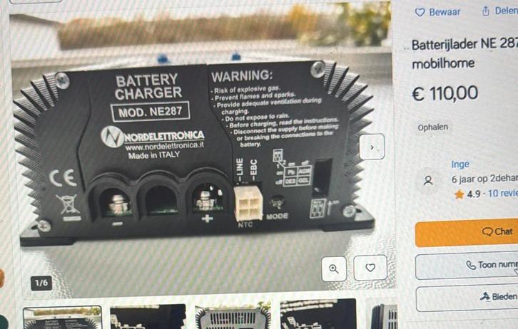 Batterijlader NE287 21A, Auto-onderdelen, Accu's en Toebehoren, Gebruikt, Ophalen