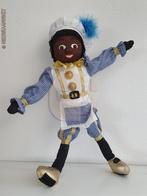 Authentieke etalage zwarte bakkerspiet pop - 45cm, wit/blauw, Verzenden