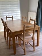Table à manger avec 6 chaises (IKEA Bjursta), Ophalen, Gebruikt, Eikenhout, 50 tot 100 cm