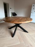 Ronde eettafel van mangohout, Huis en Inrichting, Tafels | Eettafels, Ophalen, Gebruikt, Rond, Vijf personen of meer