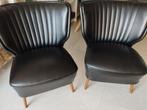 2 leren cocktail fauteuils uit de jaren 50, Antiek en Kunst, Ophalen