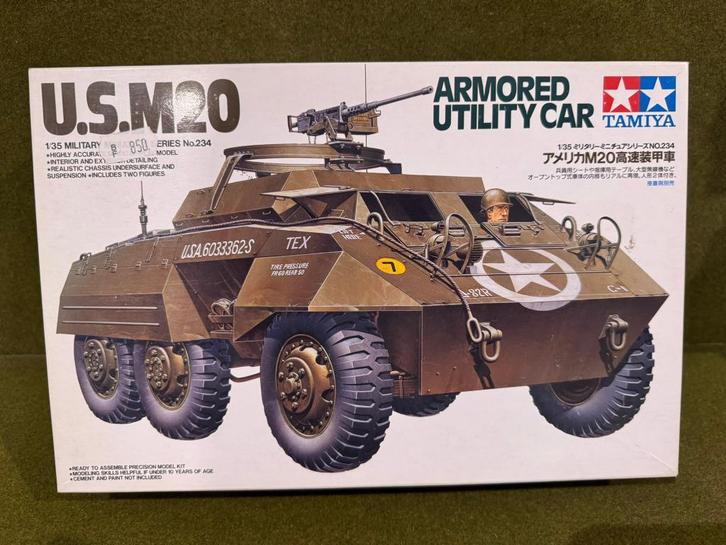 Tamiya 1/35 35234 M20 Armored Utility Car + Eduard PE set, Hobby en Vrije tijd, Modelbouw | Auto's en Voertuigen, Zo goed als nieuw