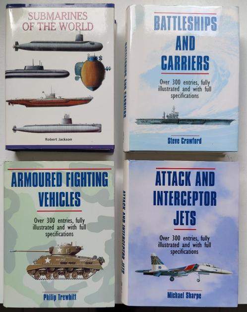 onderzeeërs, slagschepen, straaljagers, gewapende voertuigen, Boeken, Oorlog en Militair, Zo goed als nieuw, Algemeen, Niet van toepassing