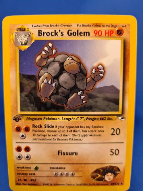 Brock's Golem 20/132 - Gym Heroes (1st edition), Hobby & Loisirs créatifs, Jeux de cartes à collectionner | Pokémon, Comme neuf