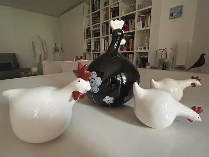 Grote kip en 3 witte kippetjes ZGAN, Huis en Inrichting, Woonaccessoires | Overige, Ophalen