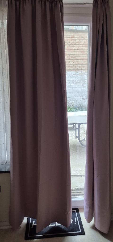 Set van 2 ondoorzichtige gordijnen met ruches 140 x 220 cm, Huis en Inrichting, Stoffering | Gordijnen en Lamellen, Zo goed als nieuw