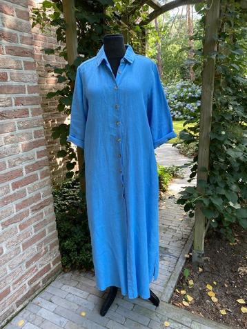 Robe longue en lin bleu ciel Scapa - 38, Neuf, Taille 38/40 (M), Scapa, Enlèvement ou Envoi