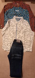 3 hemdjes + skinny jeans maat 122, Kinderen en Baby's, Ophalen of Verzenden, Gebruikt