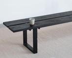 Zitbank in zwart hout - 240 cm lang - merk Furnified, Enlèvement