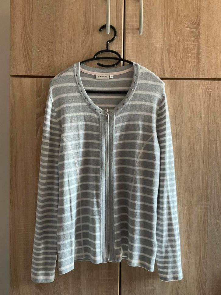 Lichtgrijze gilet,merk Canda,maat S, Kleding | Dames, Truien en Vesten, Zo goed als nieuw, Maat 36 (S), Grijs, Ophalen of Verzenden