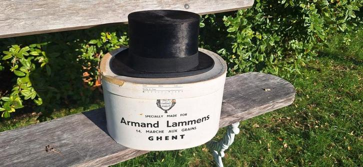 Hoge Hoed van Armand Lammens Gent 1938 in perfecte staat!, Antiek en Kunst, Antiek | Kleding en Textiel, Heren, Ophalen of Verzenden