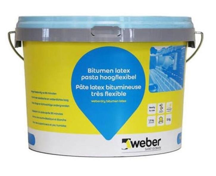 Weber Bitumen Latex Pasta 5 kg - Vochtbestendig, Doe-het-zelf en Bouw, Isolatie en Afdichting, Nieuw, Vloerisolatie, Muurisolatie