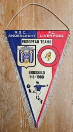 1980 Anderlecht - Liverpool Vaantje 01-08-1980 Zeldzaam!, Verzamelen, Ophalen of Verzenden, Zo goed als nieuw, Vaantje of Sjaal