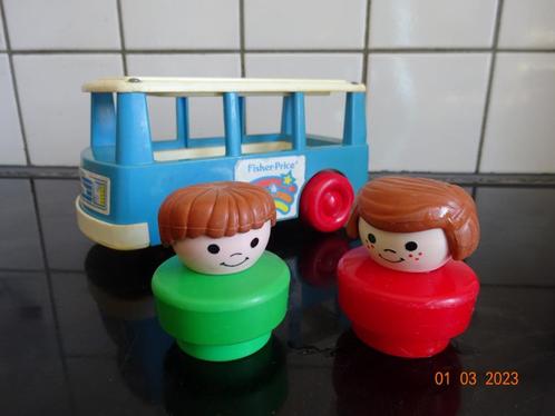 Vintage Fisher-Price Little People Blue Bus White Trim Red, Enfants & Bébés, Jouets | Fisher-Price, Enlèvement ou Envoi