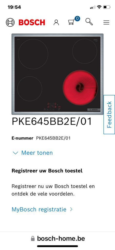Bosch pke645bb2e, Electroménager, Tables de cuisson, Neuf, Enlèvement