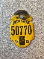 Fietsplaat 1912 Antwerpen, Verzamelen, Ophalen of Verzenden, Zo goed als nieuw