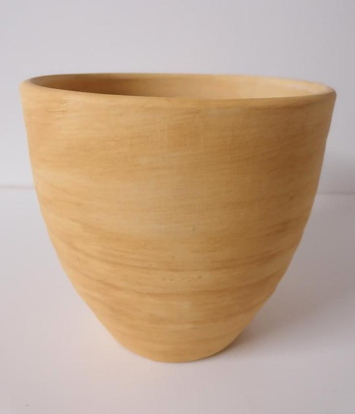 Gele stenen bloempot., Tuin en Terras, Bloempotten, Zo goed als nieuw, Ophalen