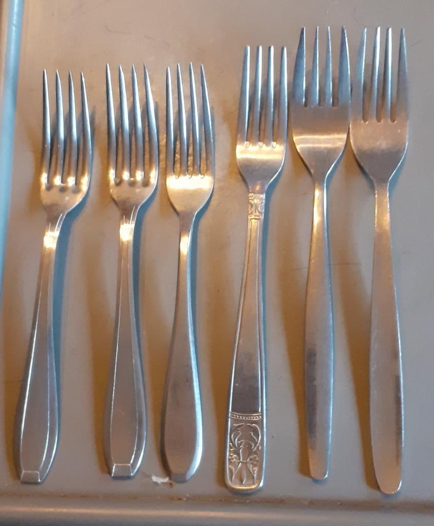 6 fourchettes de table en inox (1), Enlèvement ou Envoi, Utilisé