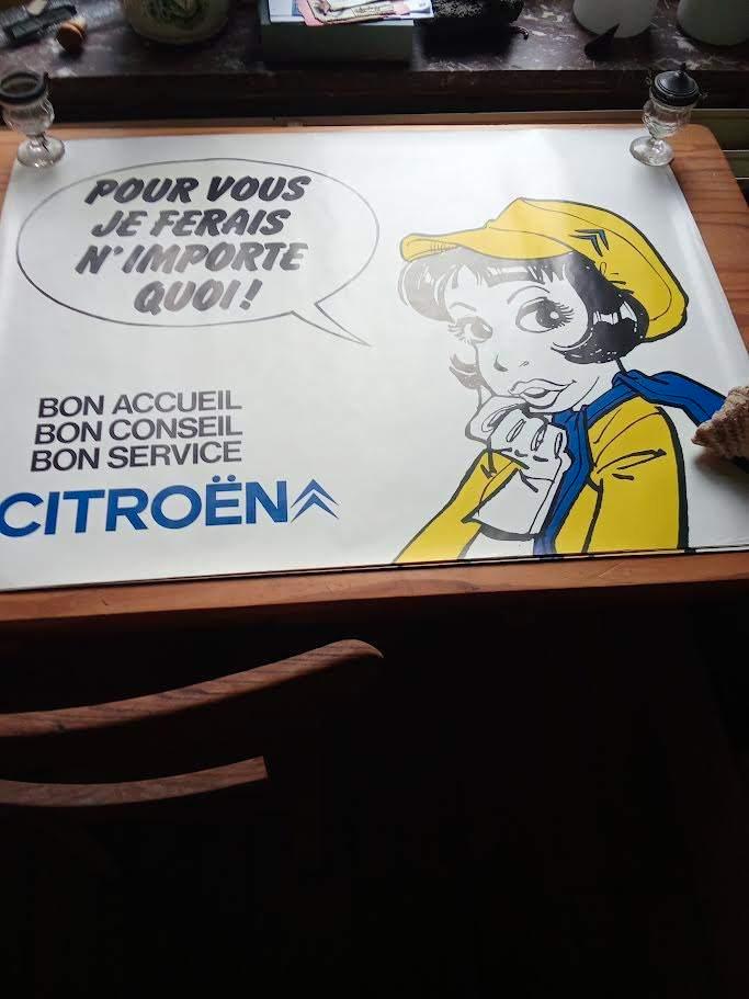 lot de trois affiches publicitaire citroen, Collections, Posters & Affiches, Comme neuf, Publicité, Rectangulaire horizontal, Enlèvement