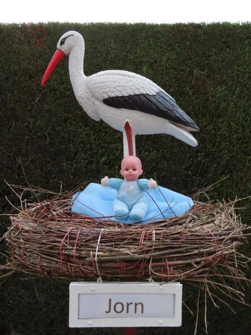 Geboorteborden / ooievaar / ooievaar op nest., Kinderen en Baby's, Kraamcadeaus en Geboorteborden, Nieuw, Geboortebord, Ophalen