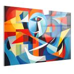 Dans van Geometrie en Kleur Glasschilderij 60x40cm  + Ophan, Huis en Inrichting, Minder dan 50 cm, Nieuw, Print, 50 tot 75 cm