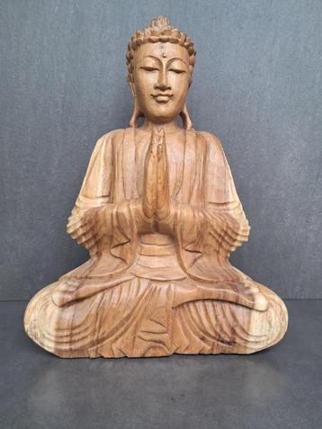 Houten Boeddha/handgemaakt/Anjali Mudra/Azië beschikbaar voor biedingen