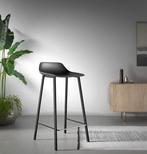 Tabouret de bar noir mat 65 cm, Maison & Meubles, Tabourets de bar, Avec repose-pieds, Métal, 2 tabourets, Comme neuf