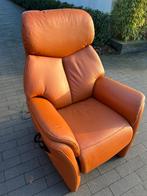 Zetel / fauteuil echt leder, Ophalen, Zo goed als nieuw, Leer