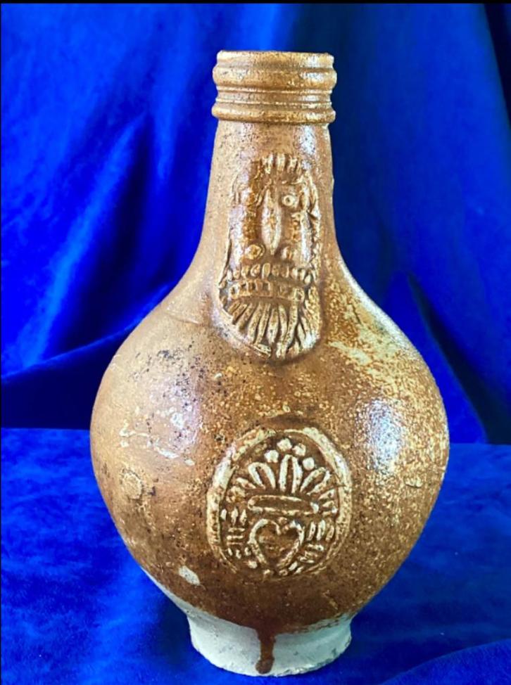 baardmannetje Steengoed Bartmann kruik - 21 cm - bruine glaz, Antiek en Kunst, Antiek | Keramiek en Aardewerk, Ophalen of Verzenden