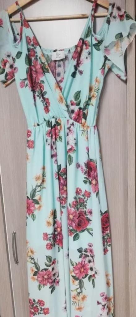 Prachtige zomerjurk met mooie kleuren., Kleding | Dames, Jurken, Zo goed als nieuw, Maat 42/44 (L), Overige kleuren, Onder de knie