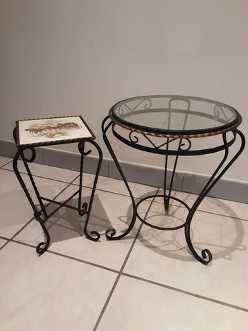 Vintage  bijzettafeltjes  smeedijzer ! beschikbaar voor biedingen