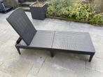 Transat / chaise longue gris foncé avec coussin, Tuin en Terras, Ophalen, Gebruikt, Plastic, Verstelbaar