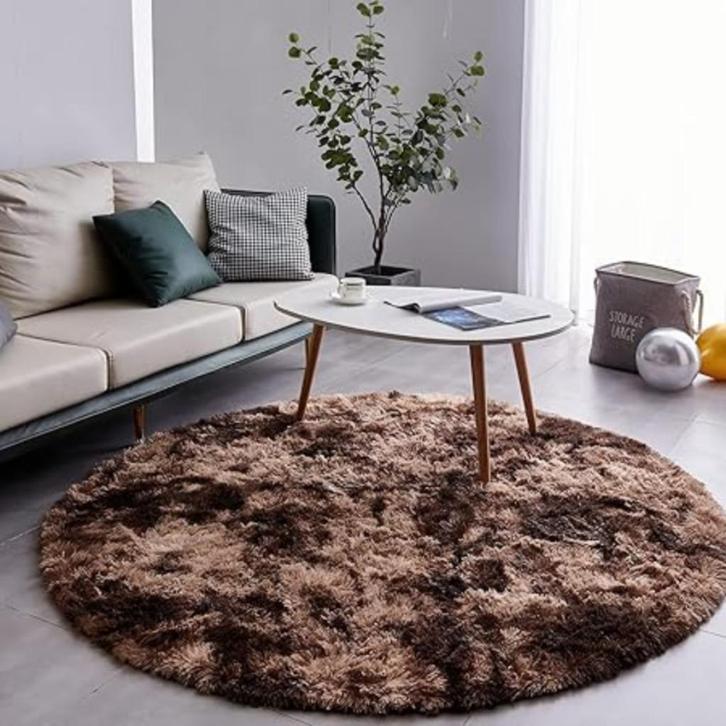 Tapis de salon rond à poils longs LIVRAISON GRATUITE, Maison & Meubles, Ameublement | Tapis & Moquettes, Neuf, 100 à 150 cm, 100 à 150 cm