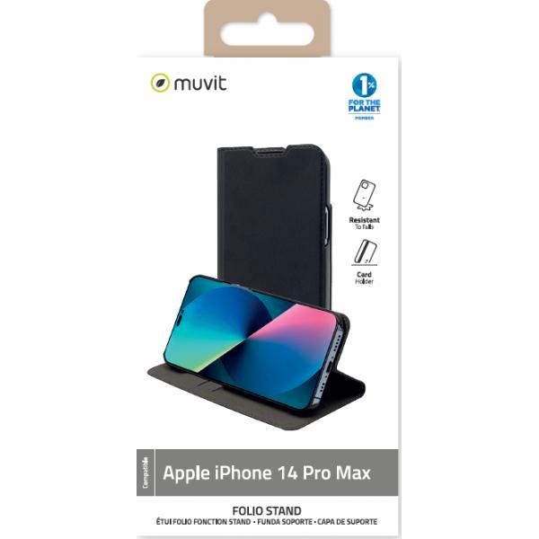 Support Folio Muvit Recycletek pour iPhone 14 Pro - Noir, Télécoms, Téléphonie mobile | Housses, Coques & Façades | Apple iPhone