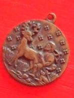 RARE ancienne médaille de saint-Hubert, Enlèvement, Bronze