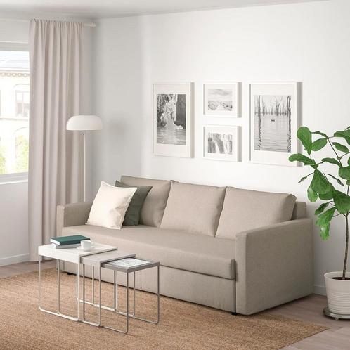 3-zit zetel/slaapbank - Ikea friheten, Huis en Inrichting, Slaapkamer | Slaapbanken, Zo goed als nieuw, Beige, Grijs, Ophalen