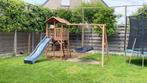Speelhuisje met glijbaan en schommel, Kinderen en Baby's, Speelgoed | Buiten | Speeltoestellen, Ophalen, Zo goed als nieuw, Glijbaan