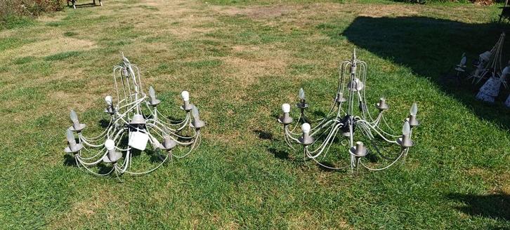 2 identieke lusters, Huis en Inrichting, Lampen | Overige, Gebruikt, Ophalen