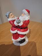 Kerstdecoratie, dansende kerstman en kerstvrouw, Ophalen of Verzenden, Zo goed als nieuw