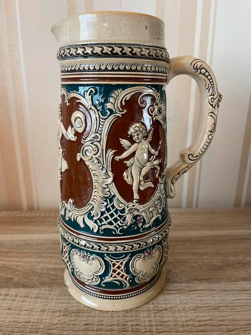 Antieke Westerwald bierkan, 23,5 cm hoog, Antiek en Kunst, Antiek | Keramiek en Aardewerk, Ophalen