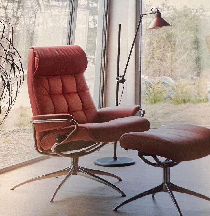 Fauteuils Stressless + reposes pieds, Huis en Inrichting, Fauteuils, Zo goed als nieuw, Leer, Ophalen