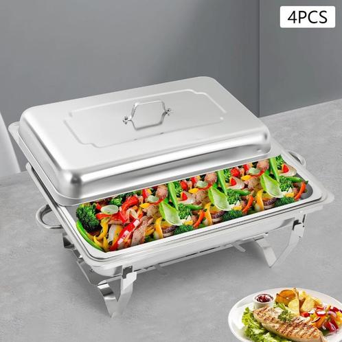 4 Chauffe-plat en inox 9L – Neuf – Parfait pour événement, Huis en Inrichting, Keuken | Servies, Nieuw, Kom(men), Overige materialen