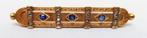 Barette goud 15kt diamant saffier., Ophalen of Verzenden, Goud, Broche, Met edelsteen