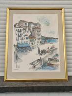 aquarelle villefrance signe stanislas lepine, Antiek en Kunst, Ophalen of Verzenden