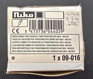 Variateur Niko PR20 09-016 min 50VA - max 500 VA + bouton ce, Enlèvement ou Envoi, Neuf, Autres types