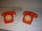 2 vintage speelgoed telefoons EUROTOYS Padova oranje kleur, Ophalen of Verzenden