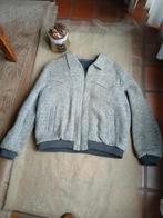 Grijze vintage jas met pels-maat l /xl, Enlèvement ou Envoi, Taille 52/54 (L)