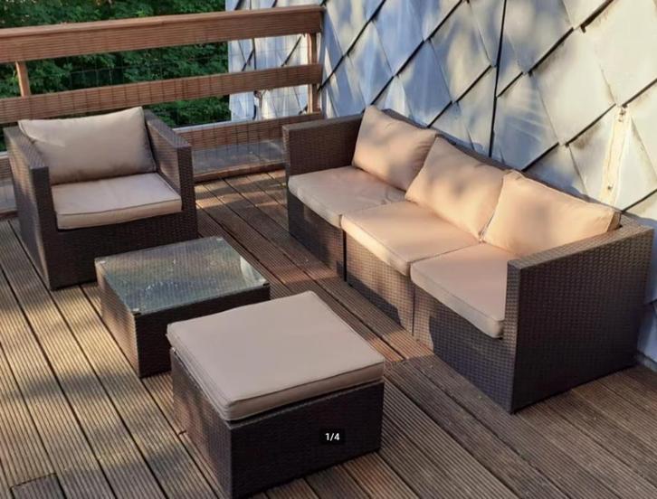 Lounge in de tuin, Tuin en Terras, Tuinsets en Loungesets, Zo goed als nieuw, Tuinset, Wicker, Ophalen