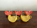 Set van 5 kopjes tasjes type melitta geel / oranje, Ophalen of Verzenden